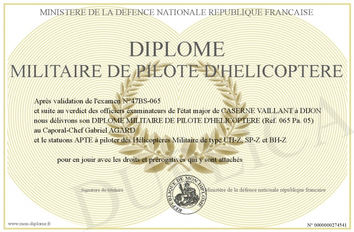 diplome militaire